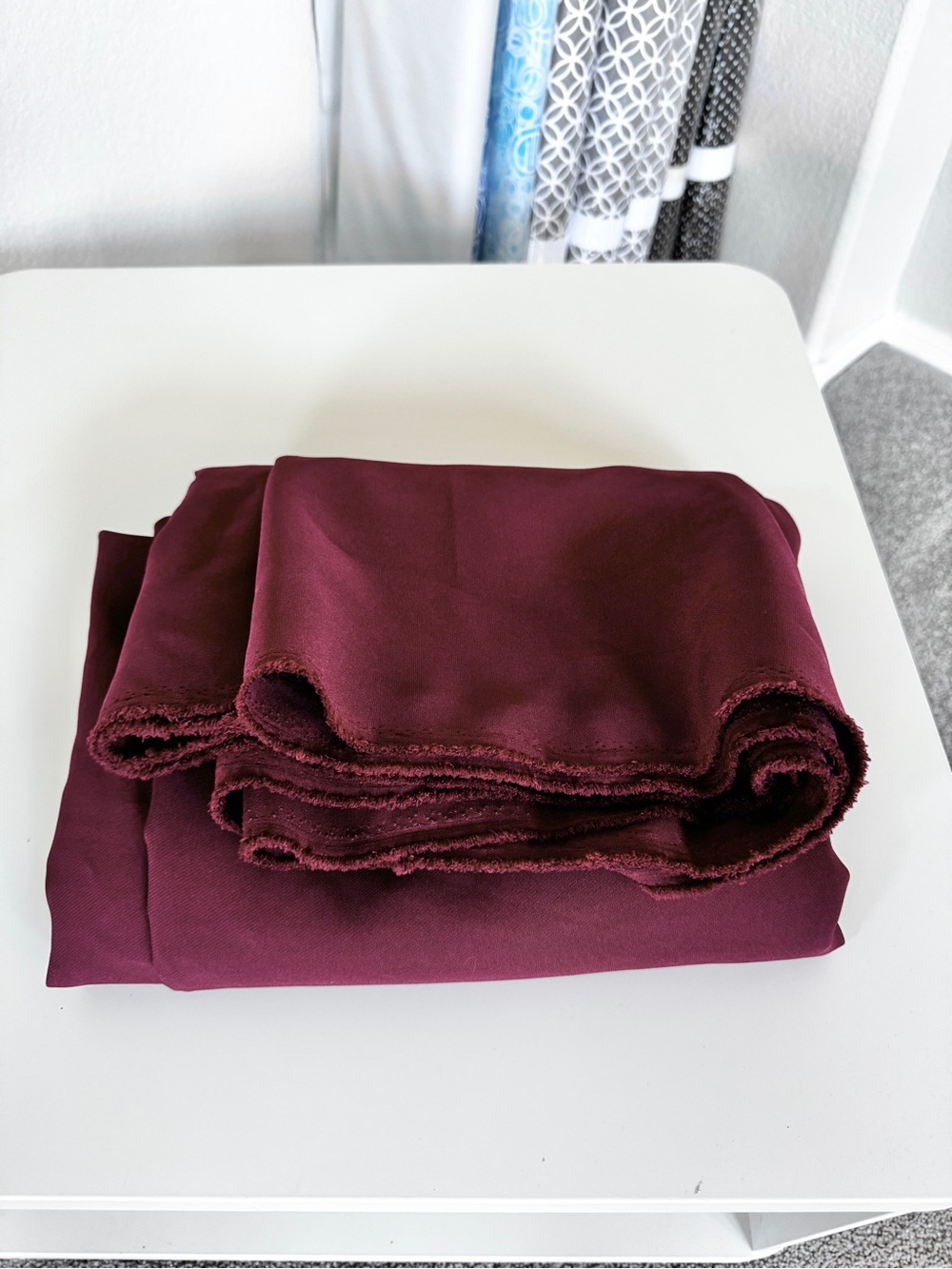4 Yards Burgundy Stretch Crepe fabric